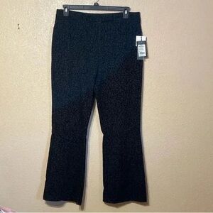 Nicole Miller - Black Flocked Jacquard Pants, NWT Sz M